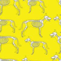 Dog skeleton seamless pattern background illustration vector