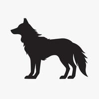 Minimal Arctic Wolf Silhouette in Isolated Style vector