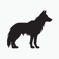 Timeless Arctic Wolf Silhouette on Isolated Background vector