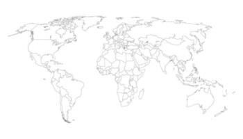 worldwide outline map design vector