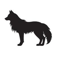 Isolated Silhouette of Arctic Wolf for Digital Art vector
