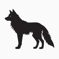 Arctic Wolf Silhouette on Transparent Isolated Background vector