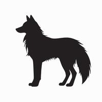 Minimal Silhouette of Arctic Wolf in Isolated View vector
