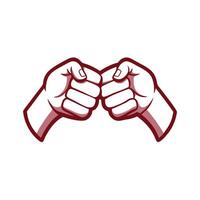 Two fists are pointing at each other in a fist vector