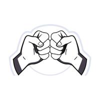 Two hands in fist with thumbs up on a white background vector