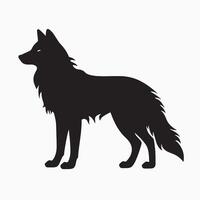 Silhouette Arctic Wolf in Isolated Background Design vector