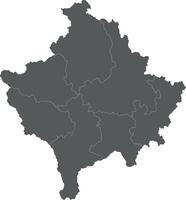 regional blank map of Kosovo with districts and administrative divisions. Editable and clearly labeled layers. vector