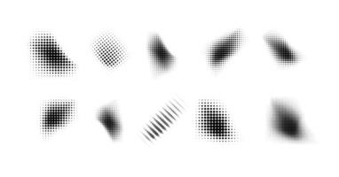 Dotted halftone waves. Abstract shapes, wave effect dotted gradient. Halftone graphic dots waves. Wave dotted halftone. vector