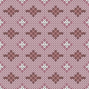 Knitting with beautiful patterns is used in winter clothes. vector