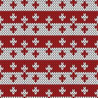 Knitted snowflake pattern for scandinavian sweater. vector