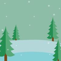 Wonderful Snowfall christmas tree landscape winter background for Merry Christmas and Happy New Year illustration. vector