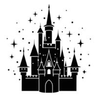 Sparkling glowing castle silhouette vector
