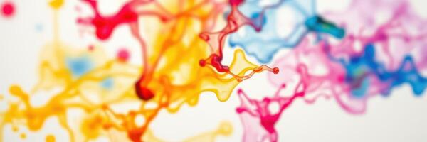 Vibrant splashes of color intertwining in abstract design with fluid movement and energy photo