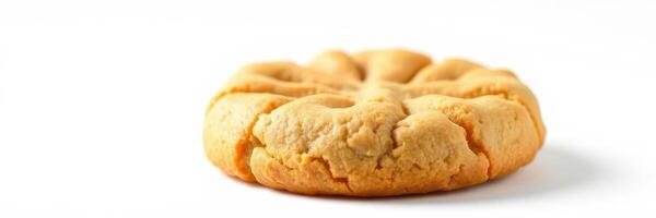 Delicious homemade peanut butter cookie freshly baked with a golden brown color and soft texture photo