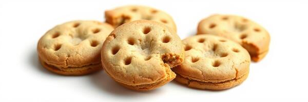 Delicious homemade cookies arranged on a white surface ready to be enjoyed by all cookie lovers photo