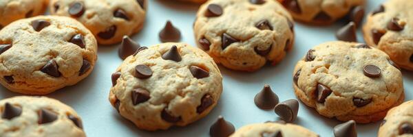 Baking delicious chocolate chip cookies in a warm kitchen filled with sweet aromas and happiness photo