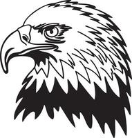 An eagle head with a black and white outline vector
