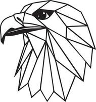 A black and white drawing of an eagle head vector