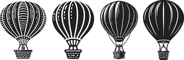 Four different types of hot air balloons vector