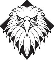 An eagle head with a black and white background vector
