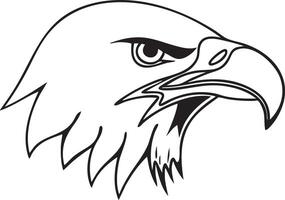 An eagle head with a black outline on a white background vector