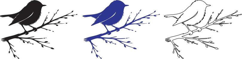 Bird on branch vector