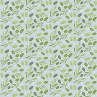Hand drawn flat food seamless pattern with olives and leaves, branches or twig. vector