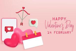 Happy valentines day background with elements vector