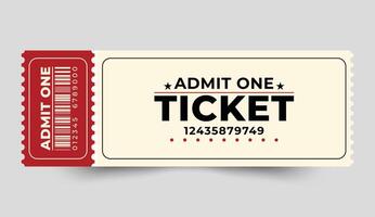 Admit One Ticket Design Template for Concerts, vector