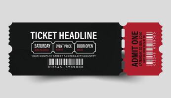 Stylish Event Ticket and ticket design template. Simple tickets for events, theater, circus and cinema vector