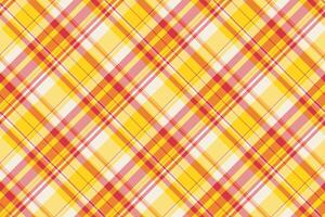 Checks tartan fabric, geometric background seamless plaid. Back pattern textile check texture in orange and red colors. vector