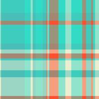 Single plaid textile texture, graphical background check fabric. Image seamless tartan pattern in teal and pastel colors. vector