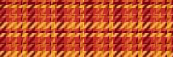 Blanket background fabric tartan, checked seamless check. Tiny textile plaid pattern texture in red and orange colors. vector