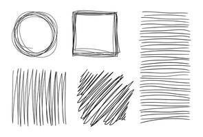 Hand drawn brush line design elements. Lines and frames abstract shapes. vector
