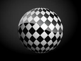Abstract pattern cover black and white 3D ball. illustration on dark background. vector