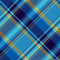 Artwork textile fabric, ceremony seamless check plaid. Rag texture tartan pattern background in cyan and dark colors. vector