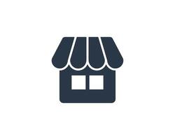 Shopping store logo for mobile e comerce and local market branding. Online shop icon simple minimalist sign for payments, shipping and sale, illustration. vector