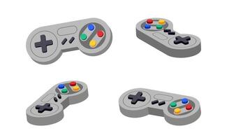 Joystick set different angles. Gamepad console retro control. Play symbol controller icon. joypad flat design. vector