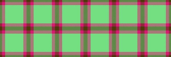 Decorative textile pattern background, order tartan check . 1970s plaid seamless fabric texture in green and pink colors. vector