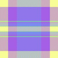 Other seamless textile fabric, subtle tartan pattern. Tape background plaid check texture in violet and blue colors. vector