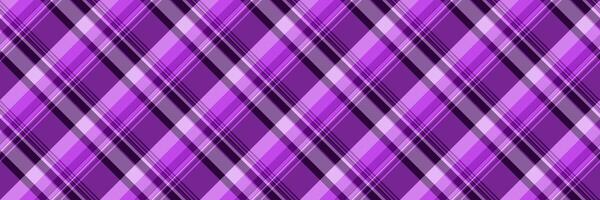 Grid texture plaid, 40s check pattern fabric. Girl tartan seamless textile background in purple and dark colors. vector