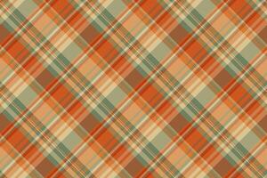 Manufacturing seamless texture , ceremony tartan check fabric. Choice textile pattern plaid background in orange and pastel colors. vector