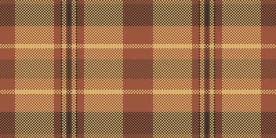 Self texture fabric, serene textile tartan check. Underwear seamless plaid background pattern in orange and amber colors. vector
