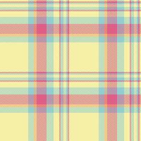 Mature check background pattern, duvet fabric textile tartan. International seamless texture plaid in yellow and cyan colors. vector