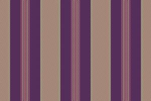 Romantic textile vertical stripe, hunter texture background. Golf seamless fabric lines pattern in purple and yellow colors. vector