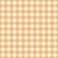 Vichy plaid textile fabric, back to school tartan check seamless. Autumn texture pattern background in orange and light colors. vector