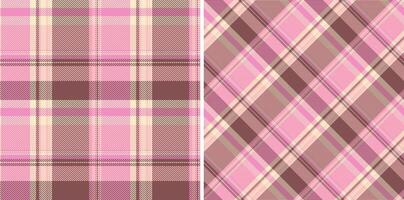 Texture plaid of pattern seamless background with a textile check fabric tartan. Set in skin colors. Valentine day celebration ideas. vector
