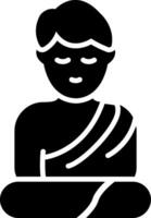 Monk Glyph Icon vector