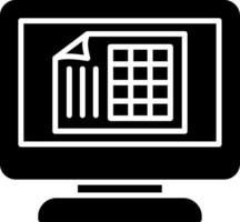 Excel Glyph Icon vector