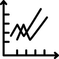 Line Chart Glyph Icon vector